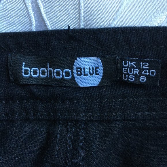 Boohoo Overalls 8 Emma Ridge Denim Slouch Black - Picture 9 of 12
